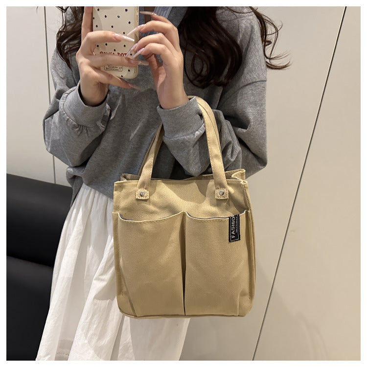 Plain-colored Tote Bag Student Lunch Box