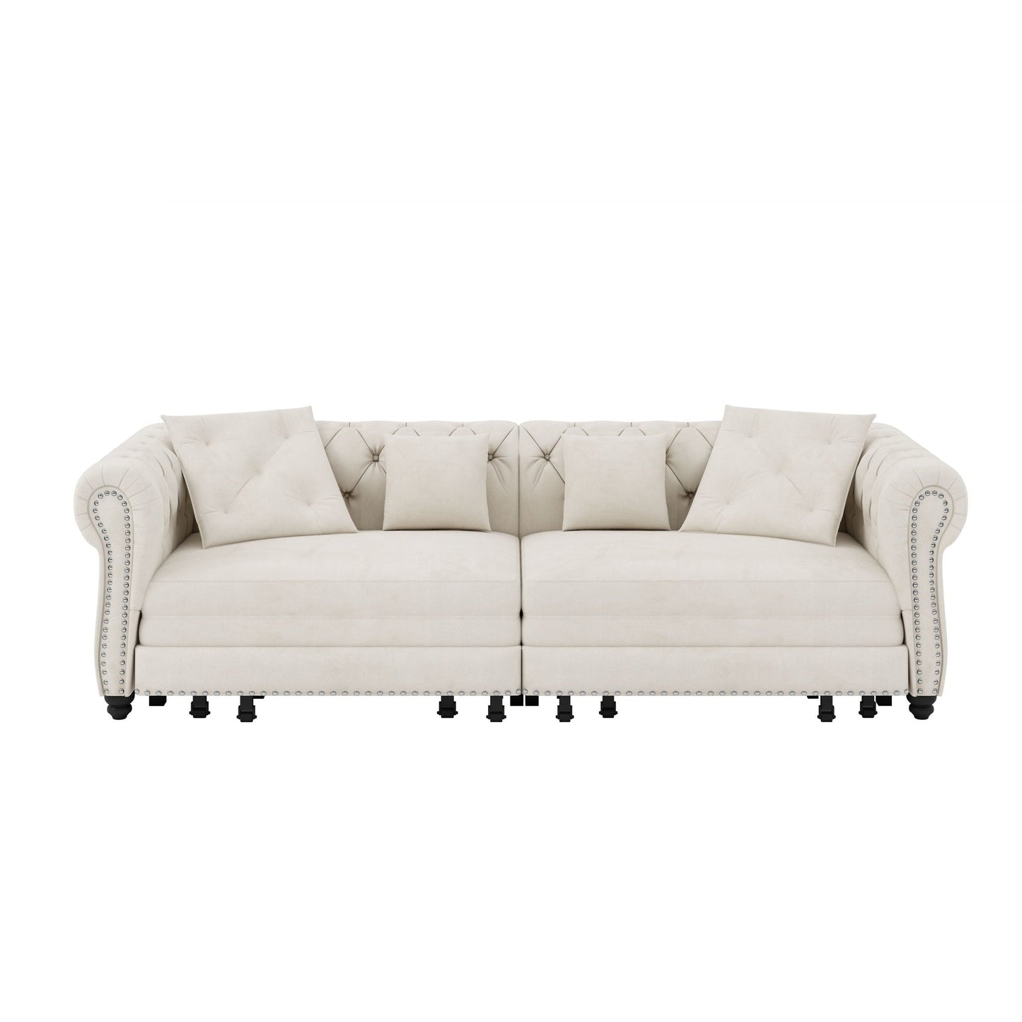 3 In 1 Pull Out Convertible Sleeper Sofa Bed, King Size, Chaise Lounge
