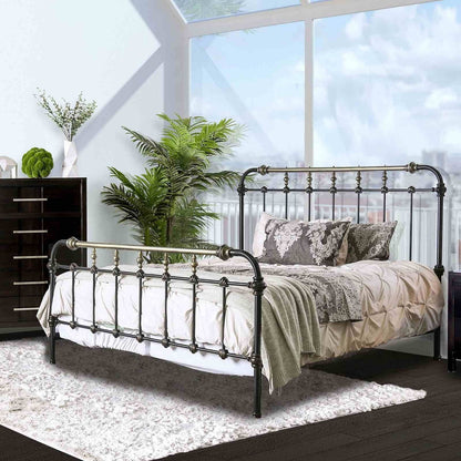 Transitional Style Bed With Accents