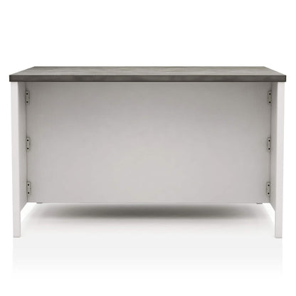 Counter Height Dining Table With Storage Cabinet Base - Dark Gray / Off White / Off White / Gray