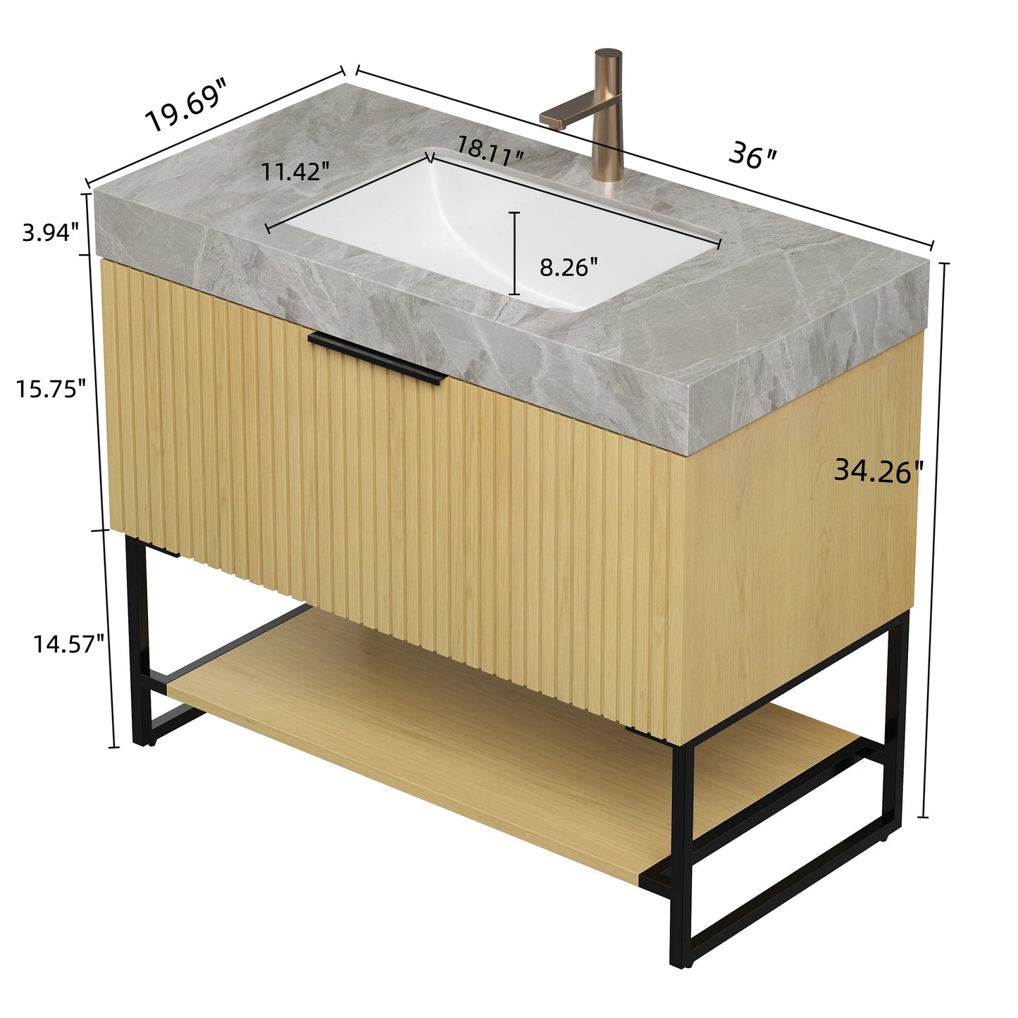 Yolan 36" Bathroom Vanity & Sink