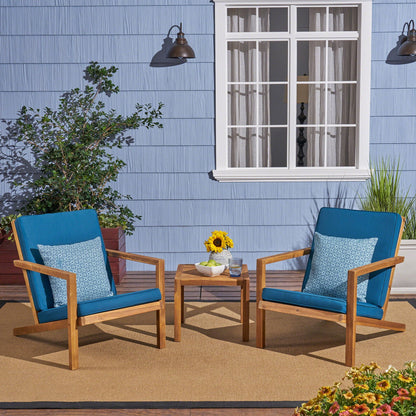 Celestaria 3-Piece Outdoor Chat Set with Adirondack Chairs, Cushions and Side Table