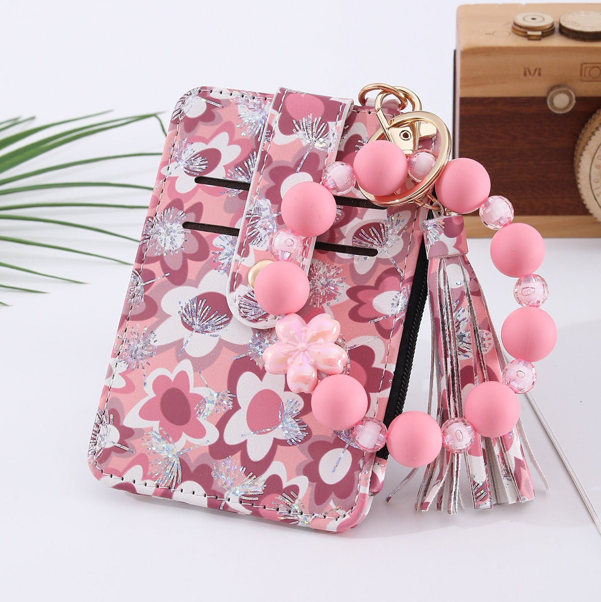 Multi-card Slot Zippered Coin Purse With A Tassel Charm