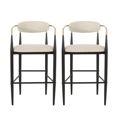Upholstered Bar Stools With Backs For Kitchen Island (Set of 2)