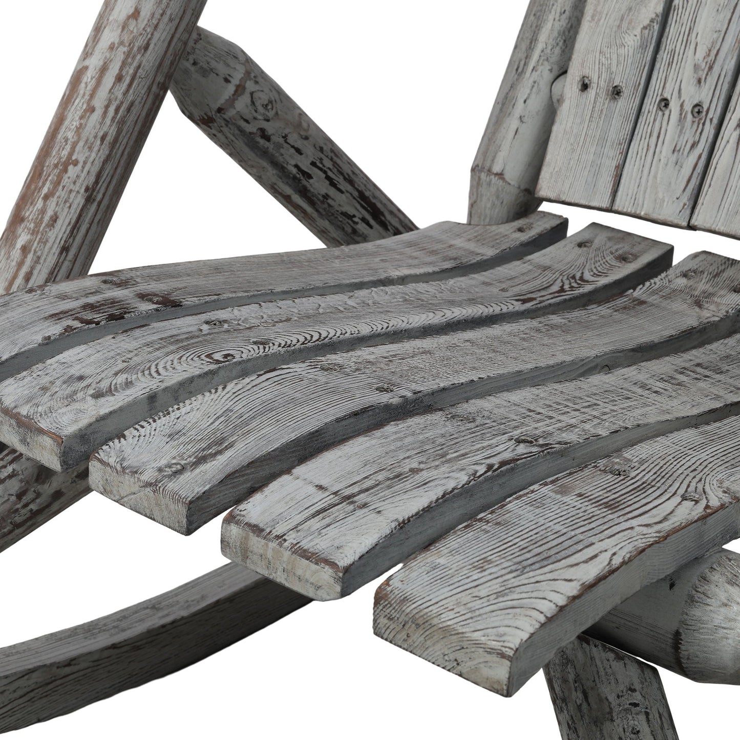 Durable Wooden Porch Rocker, Fir Log Rocking Chair