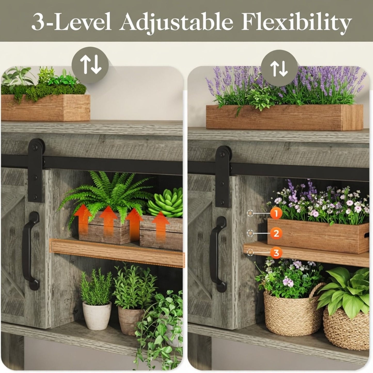 Farmhouse Entryway Table With Sliding Barn Door