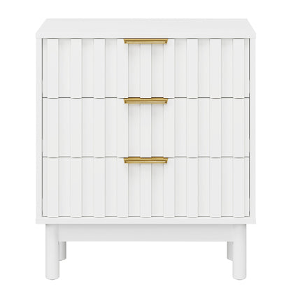 3 Drawer Dresser with Fluted Panel Design