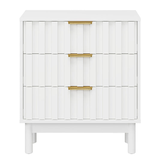 3 Drawer Dresser with Fluted Panel Design