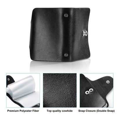 Credit Card Holder Card Organizer Pouch PU Leather Case Snap Closure with 26Pcs Card Slots