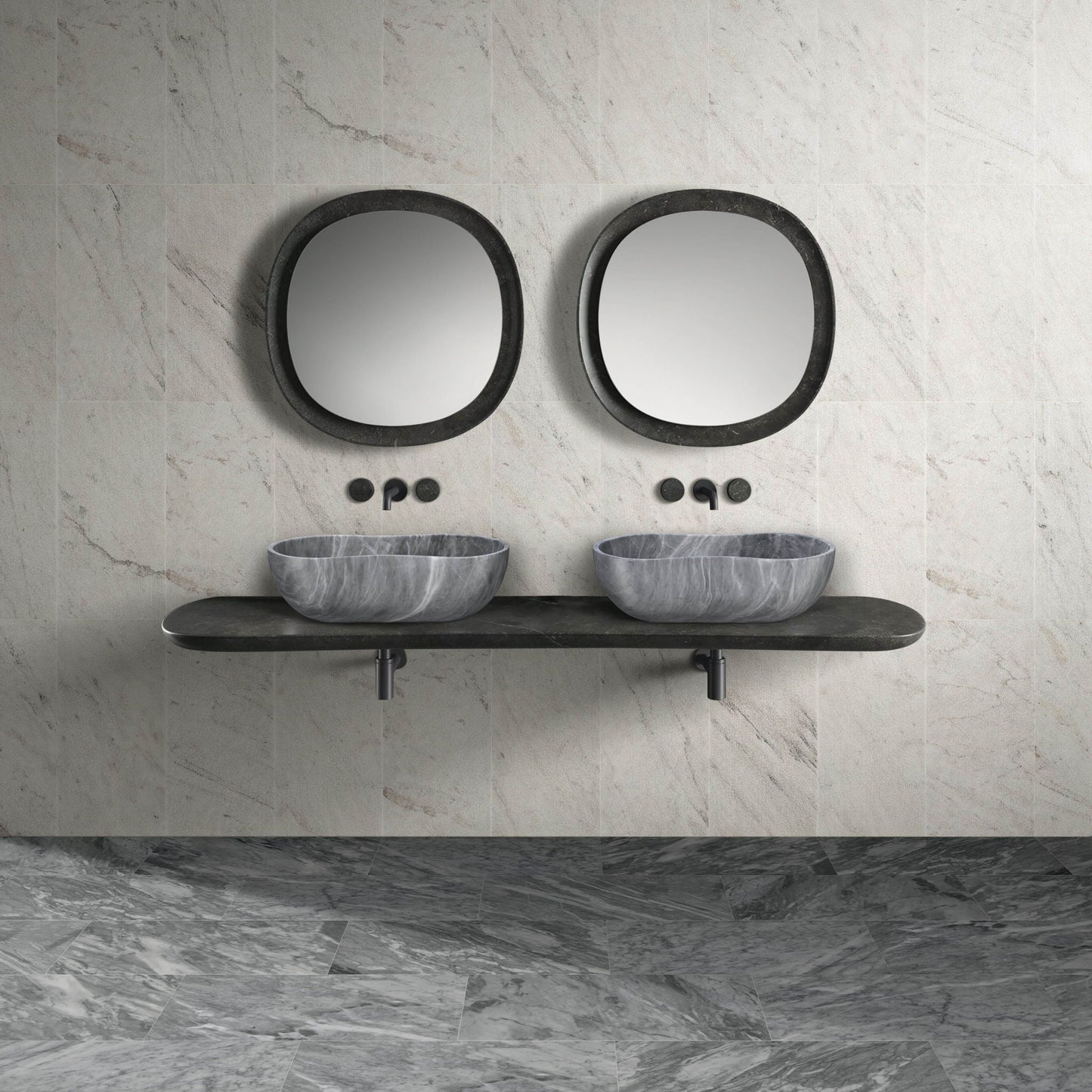 Bathroom Vessel Sink With Wavy Design