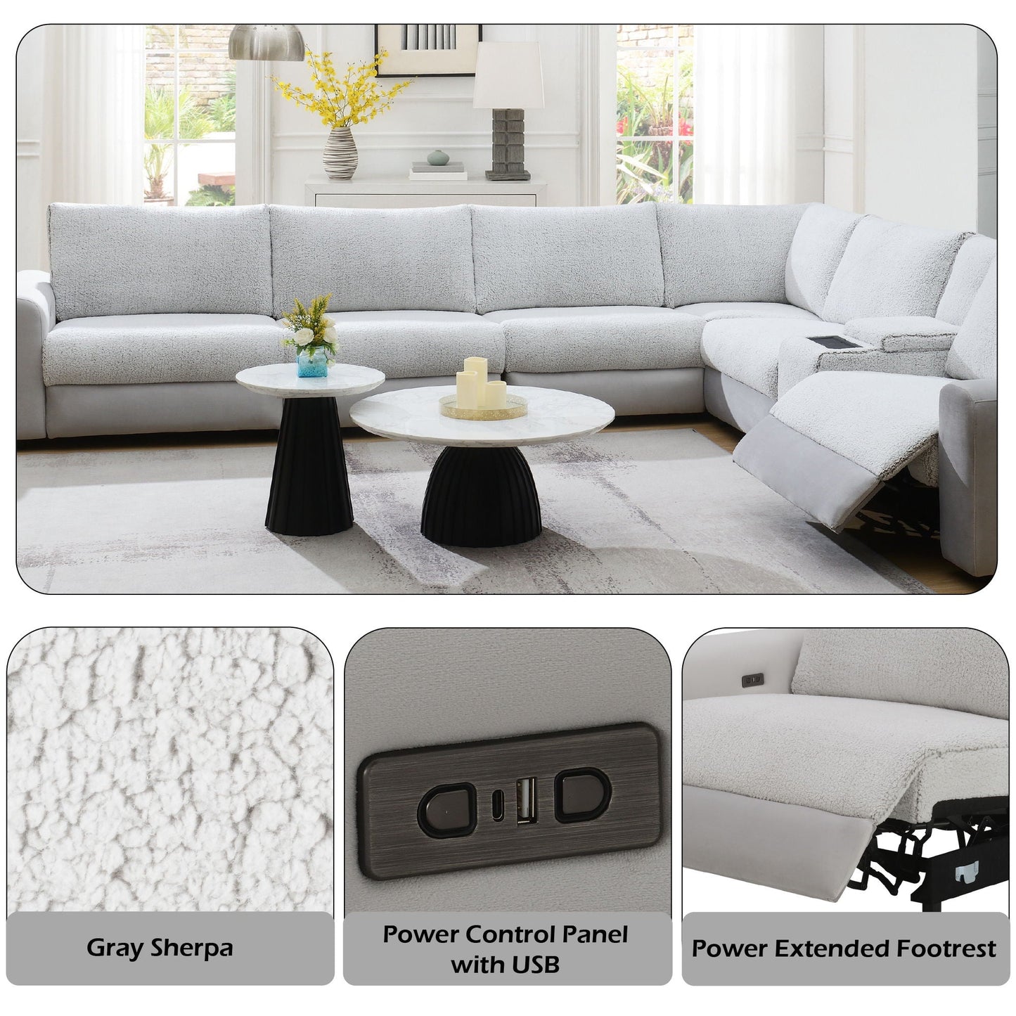 Tarrance - Modular Power Recliner Sectional - Gray