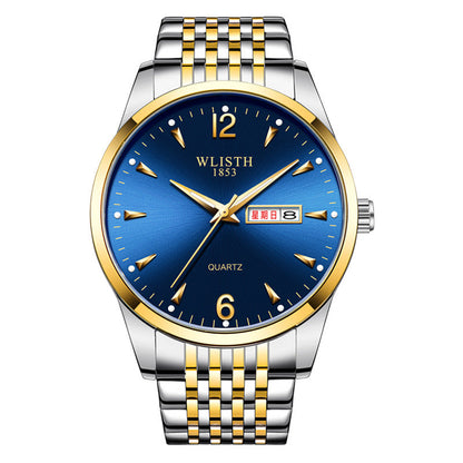 Luminous Waterproof Leather-Strap Quartz Watch For Men