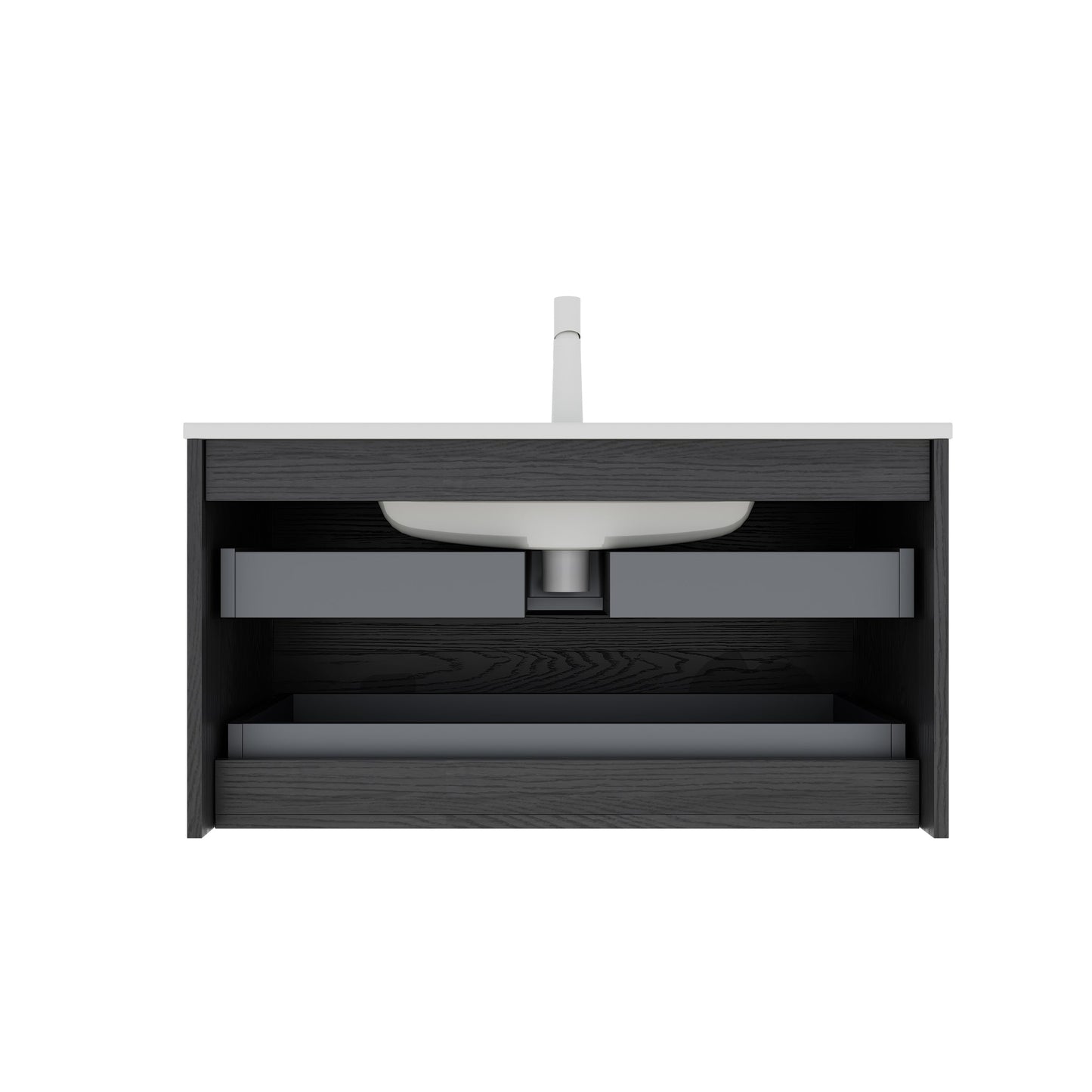 BRON 36" Bathroom Vanity with Sink, Modern Wall-Mounted Floating Cabinet