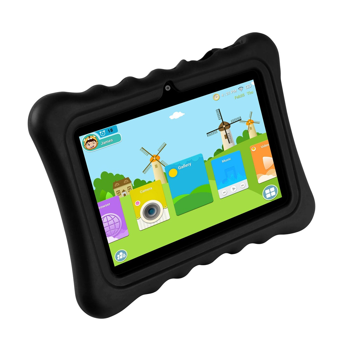 Shock-resistant Silicone Snap-on Case with Stand for 7Ó Tablets