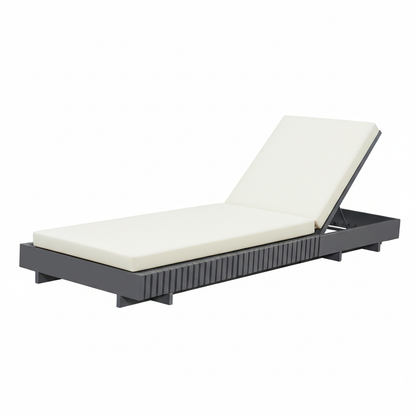 Dark Acacia Wood Chaise Lounge