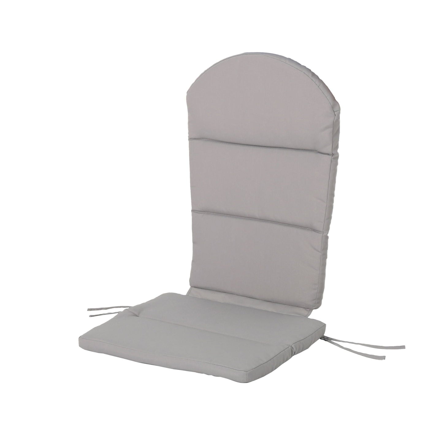 Outdoor Adirondack Chair Cushion With Water Resistant Fabric And Ties - Gray