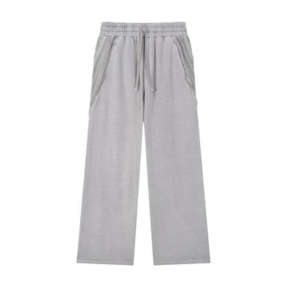 Loki & Ivy Snow Washed Tape Raw Edge Sweatpants