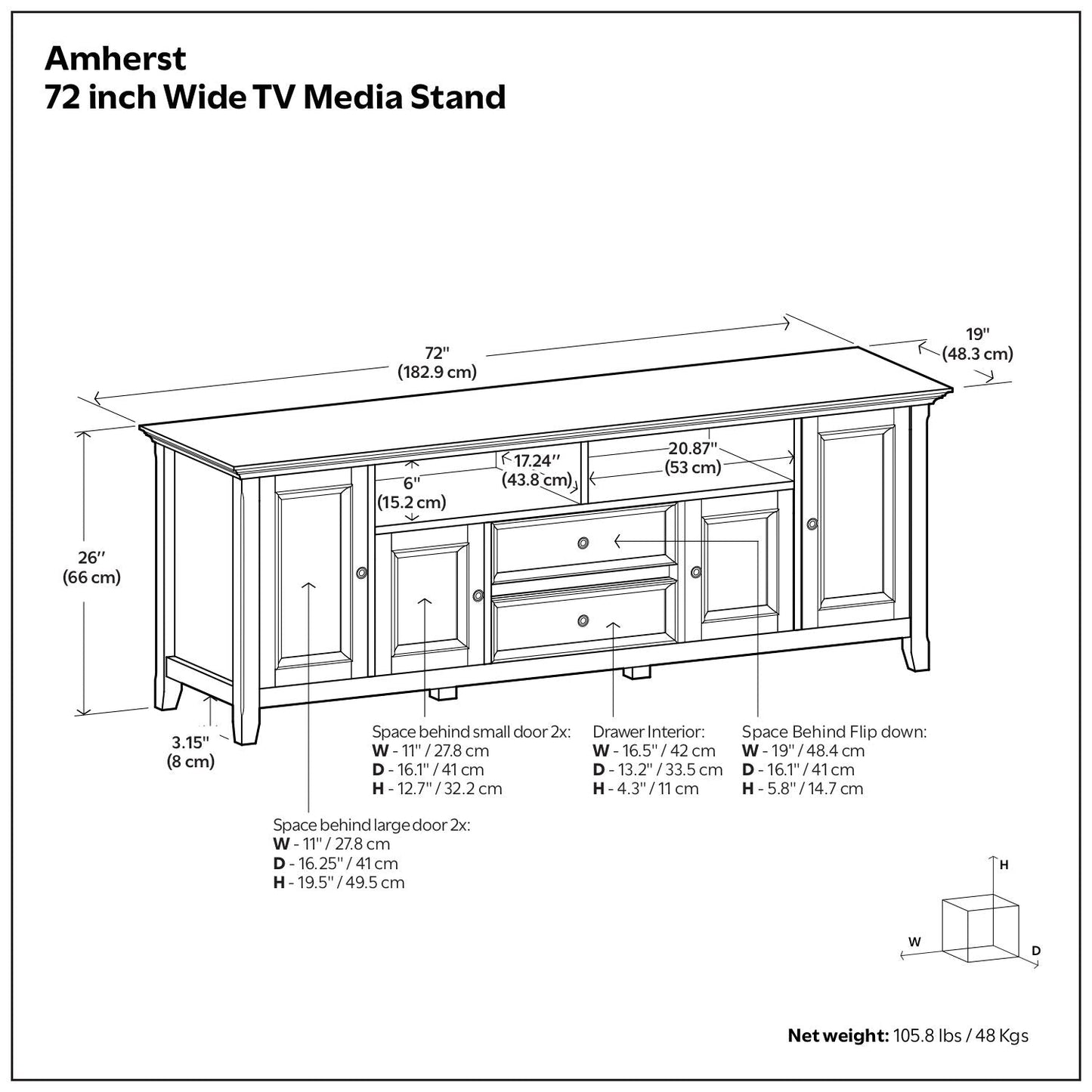 Amherst - Wide TV Media Stand