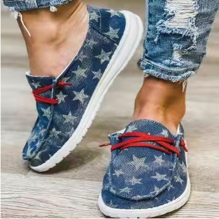 New creative muti-colored different fun patterned Canvas Shoes for Women