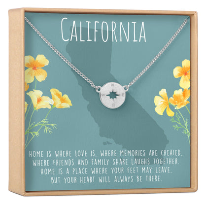 California Compass Pendant Necklace