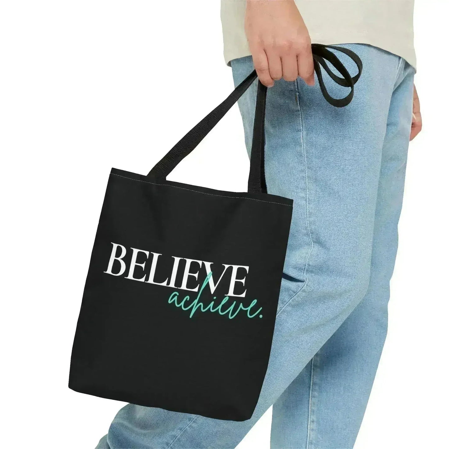 Large Tote Bag Believe and Achieve