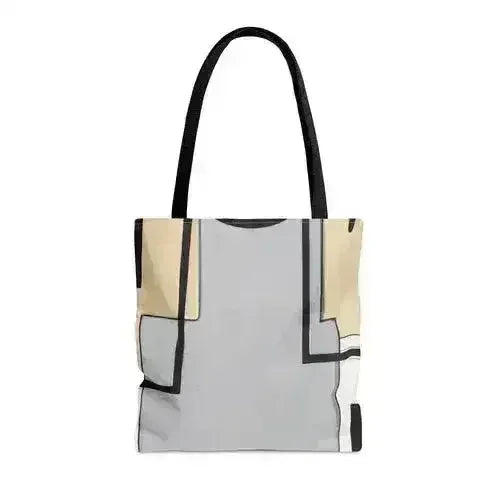 Large Tote Bag Black Grey Abstract Pattern