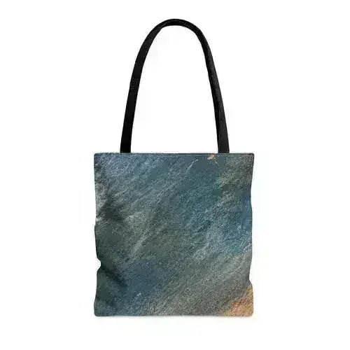 Large Tote Bag Blue Orange Abstract Pattern