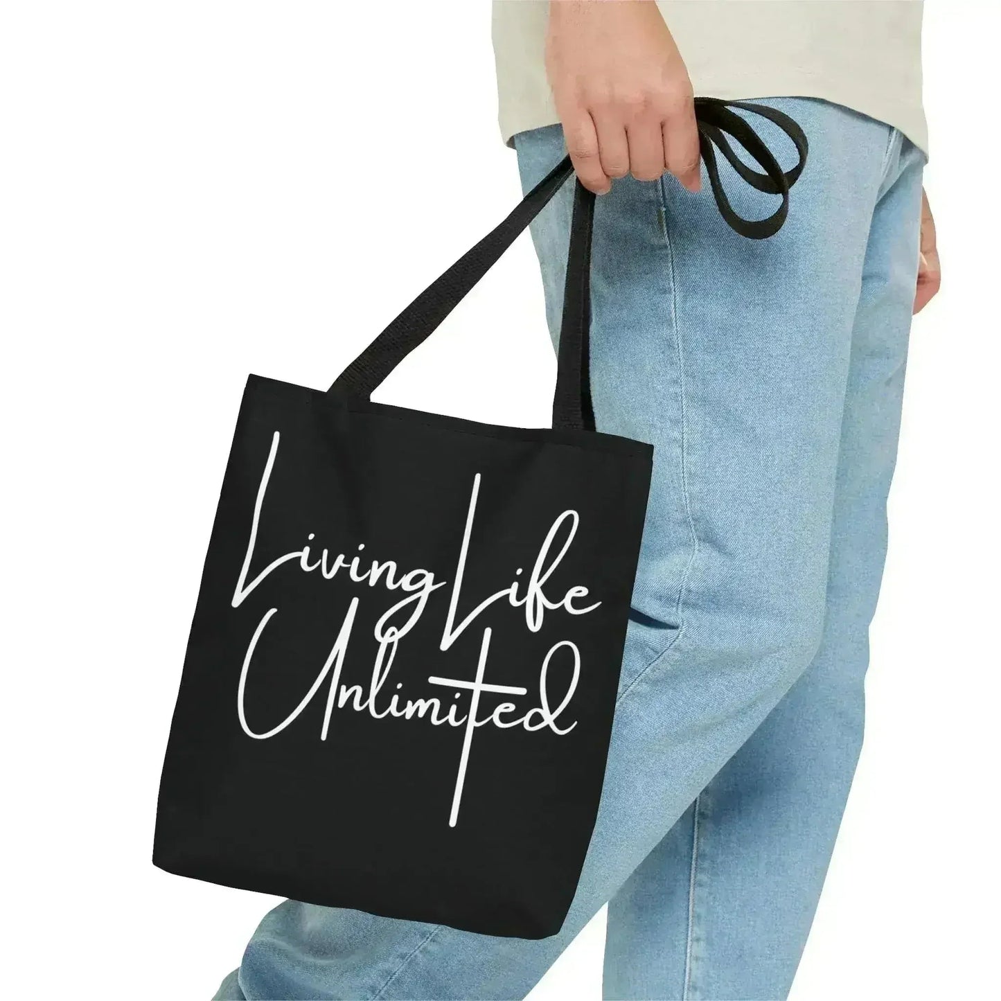 Large Tote Bag Living Life Unlimited - Inspirational Motivation