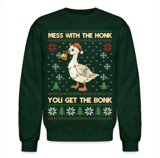 Cartoon Christmas Printed Sweater - Festive Round Neck Pullover - # BOAA13510034