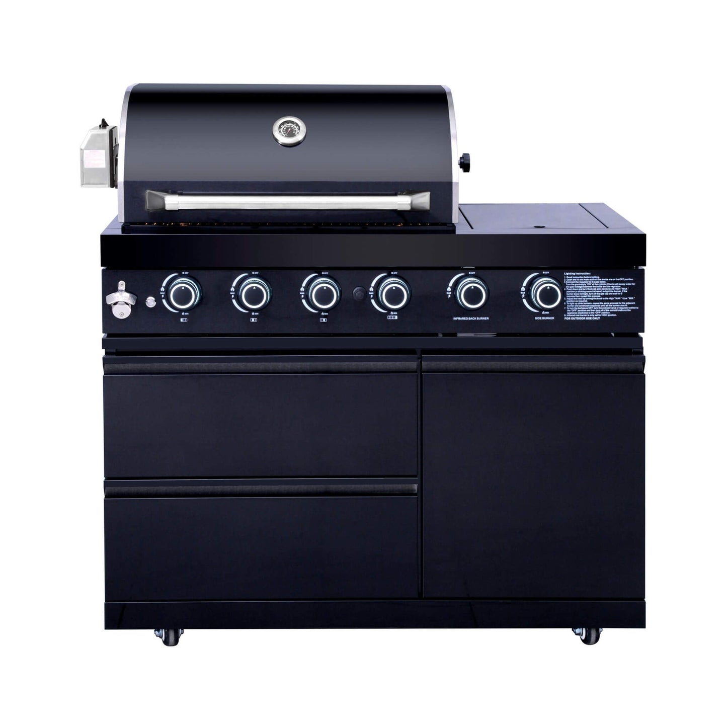 Castelle Flame Monarch 4-Burner 72000 BTU Liquid Propane Grill Island With Fridge And Sink (SAK68127)