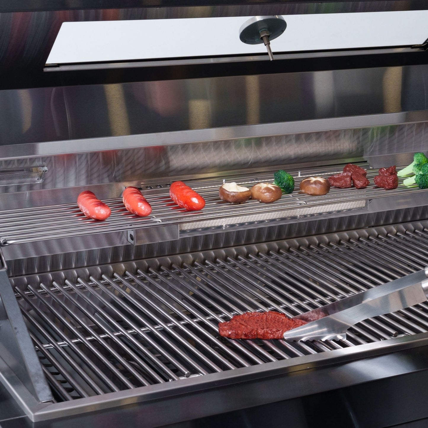 Castelle Flame Ember Premium Black Stainless Steel 4-Burner Liquid Propane Kitchen Grill Island With Rotisserie Kit (SAK48157)