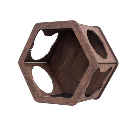 Cat Hexagon Shelf Dark Walnut