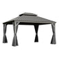 10x13ft Outdoor Gazebo with Galvanized Steel Double Roof