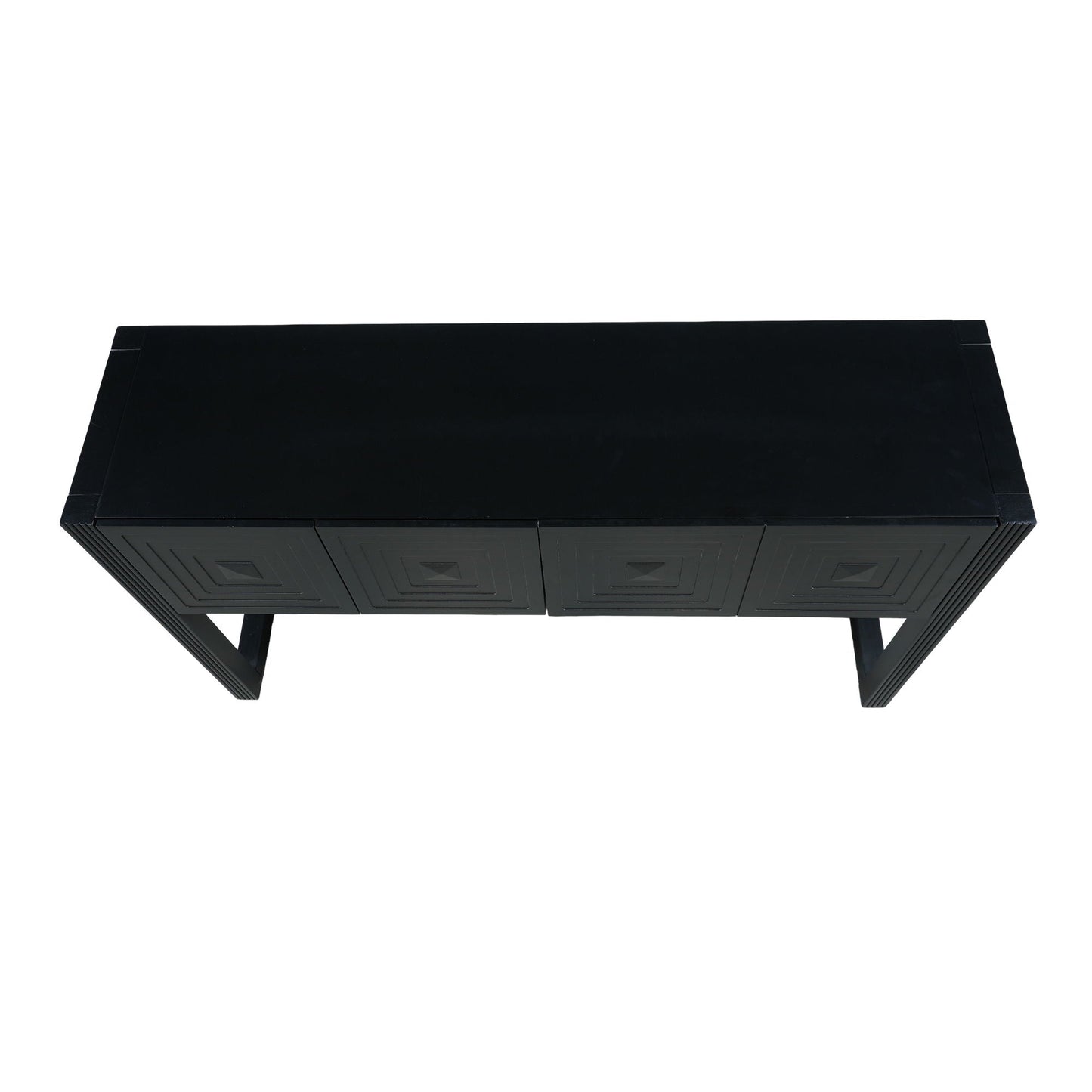 Geometric Carved Console Table With 3 Soft Close Drawers