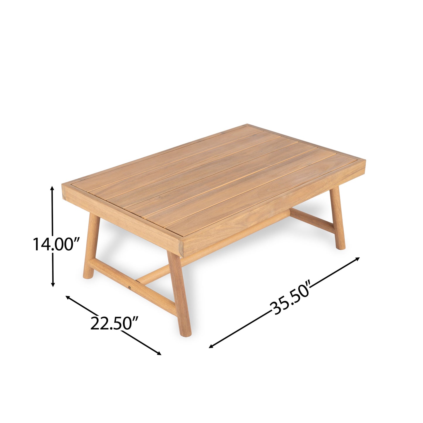 Patio Acacia Wood Chat Set, Club Chair + Coffee Table with Water-resistant Cushion
