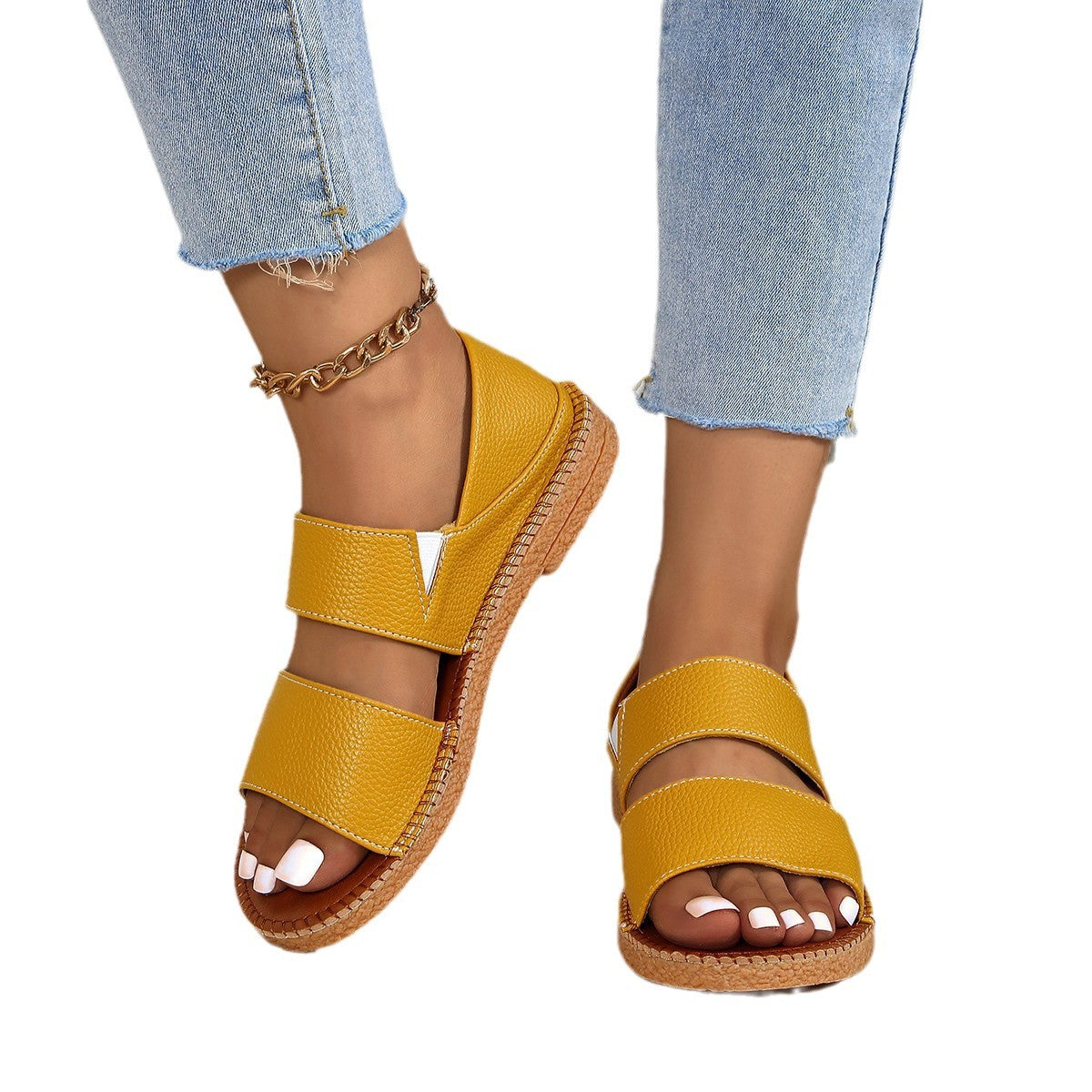New Fairy-style Flat Soft Soled Sandals