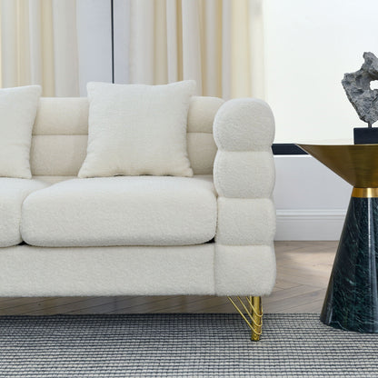 Oversized 2 Seater Sectional Sofa With Deep Seating And 2 Pillows