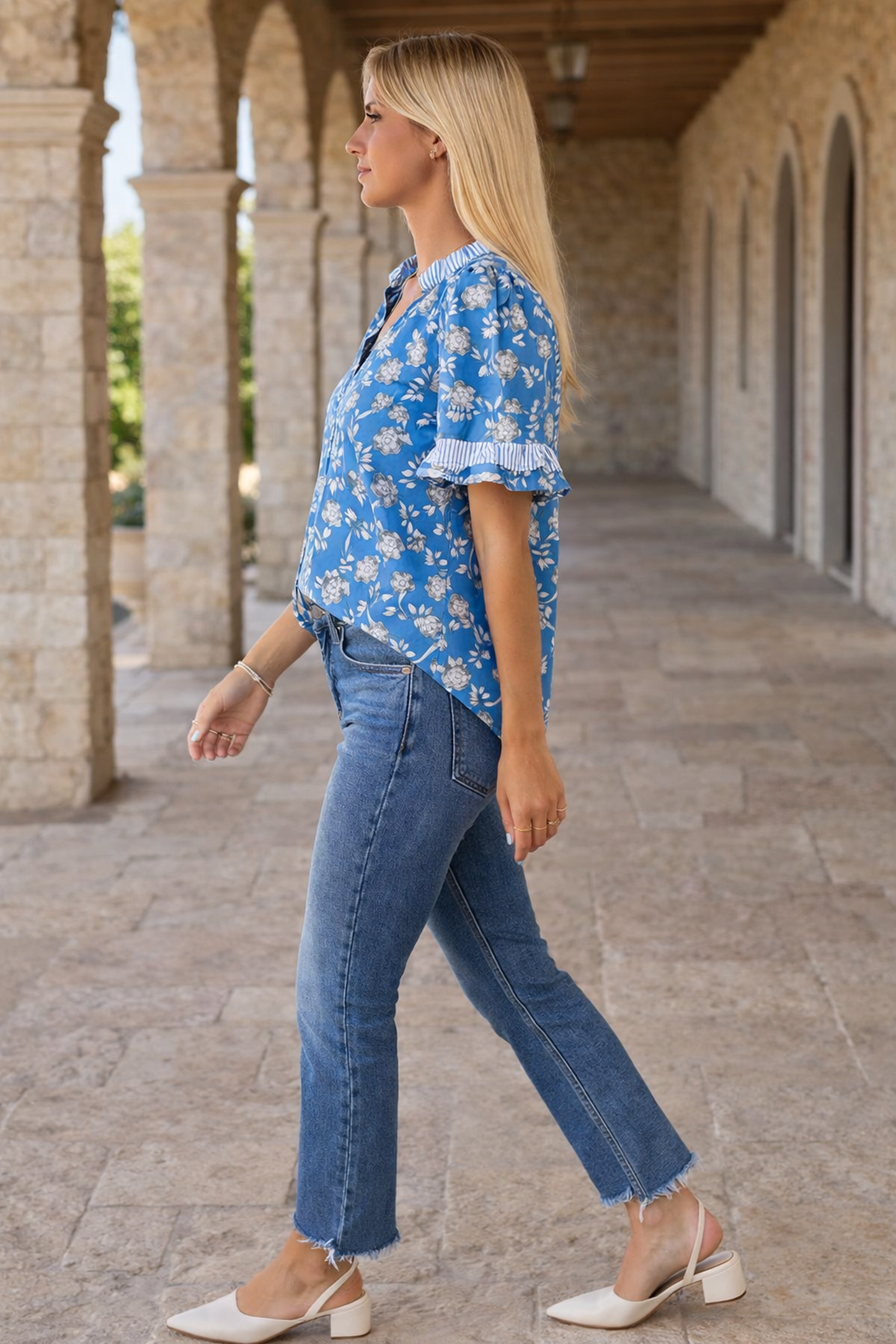 Hana Detail Short Sleeve Blouse