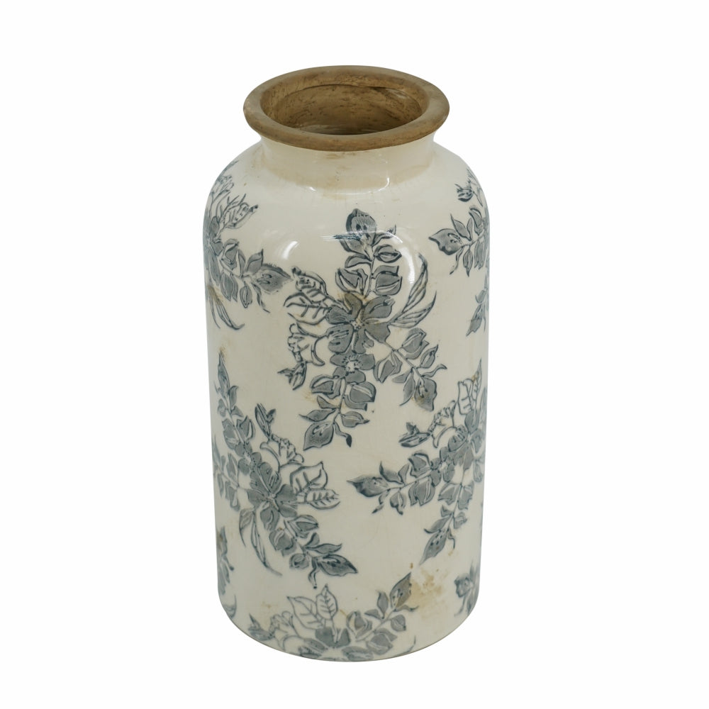 5.3x5.3x10.2" Flower Vase with Floral Pattern