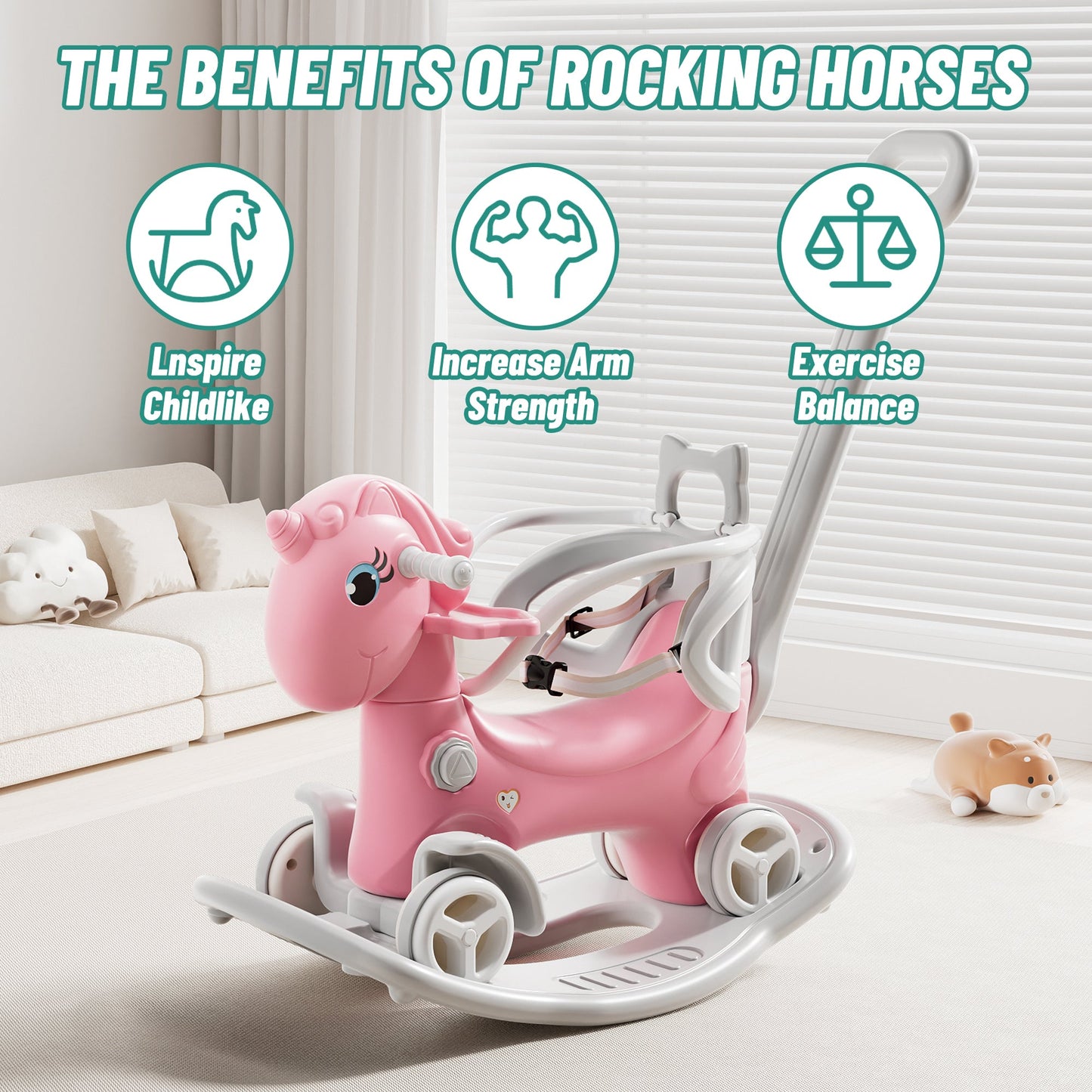 Rocking Horse for Toddlers - Unicorn Kids Ride On Toy