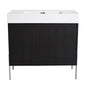 Freestanding Bathroom Vanity With Resin Sink And Storage Cabinet