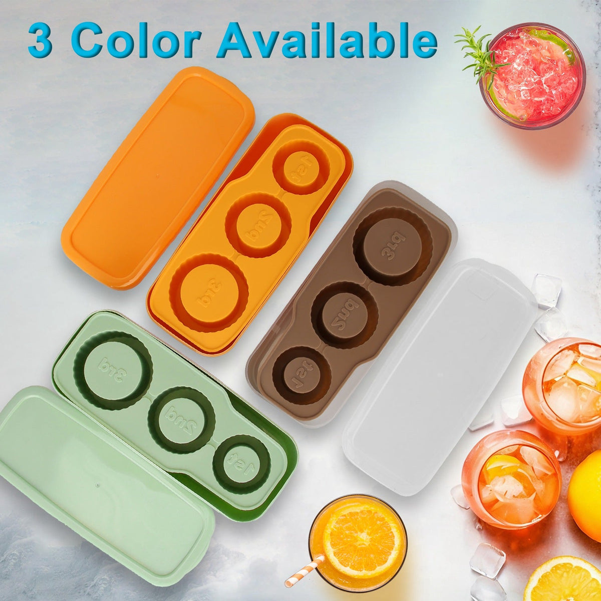 Ice Cube Tray Fit For 20OZ/30OZ/40OZ Stanley Cup Easy Release Silicone Hallow Cylinder Tumbler Ice Cube Mold With Lid And Bin for Iced Juice Whiskey C