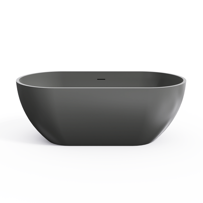 59 Inch Solid Surface Oval Freestanding Bathtub