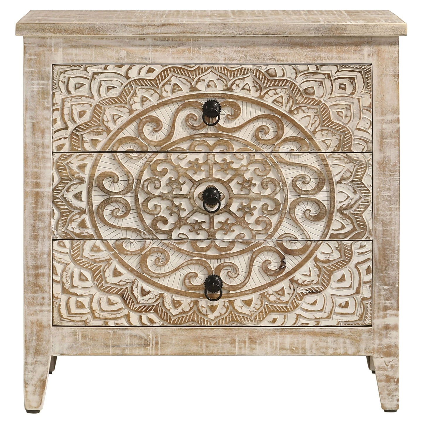 Kenzie - 3 Drawer Mandala Cabinet - White