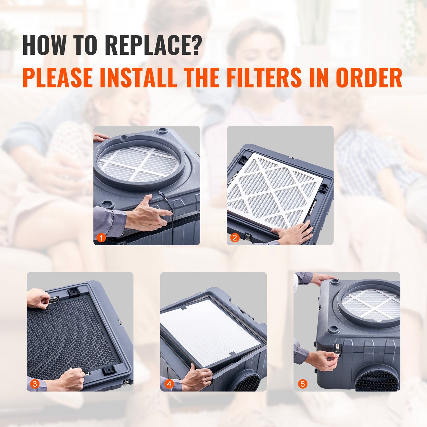Protective Pre Filters, 5 Pack, 15.75'' x 15.75'' Air Filter Replacement