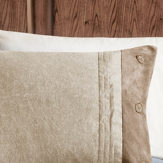 7 Piece Faux Suede Comforter Set Tan California King