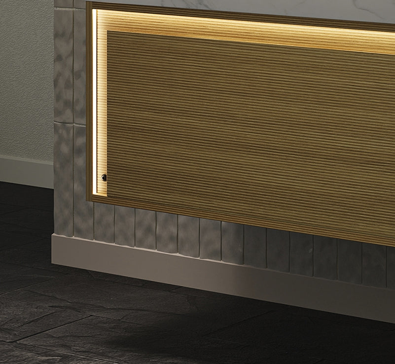 Nyah 36'' Wall-Mounted Cabinet with Drawer, Light Woodgrain Color