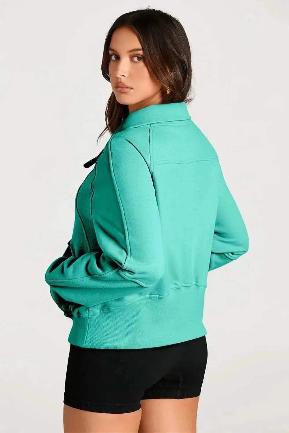 Trendsi Women's Half Zip Sweatshirt With Pockets — Fleece Pullover