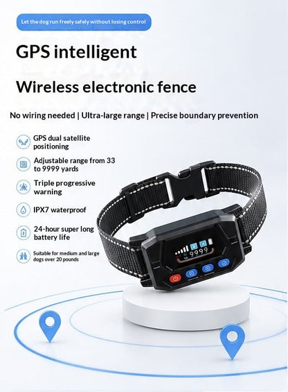 Smart GPS Wireless Fence & Tracking Training Collar