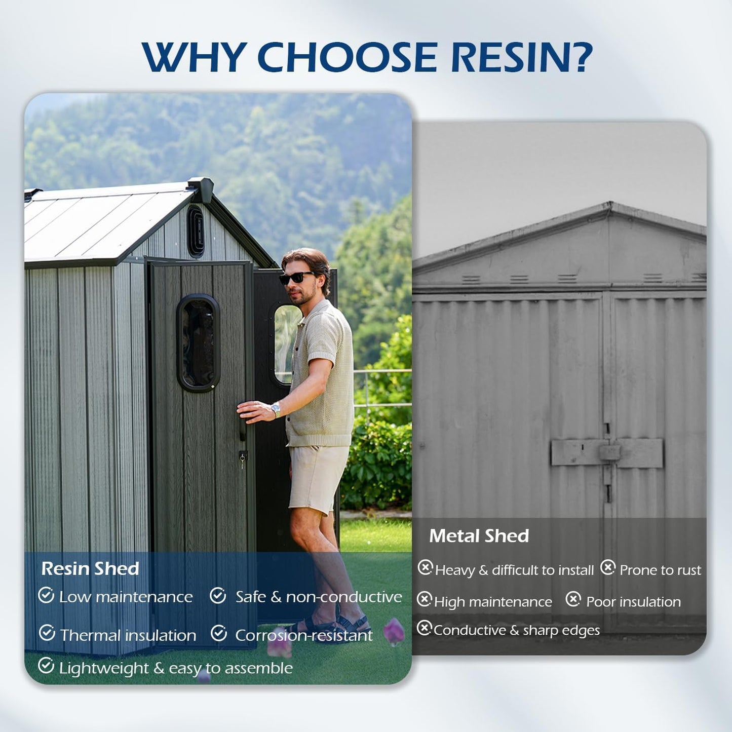8x14Ft Resin Outdoor Storage Shed with Carpet